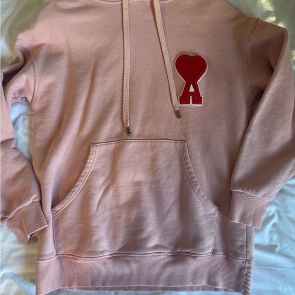 Ami Pink Hoodie with Red Heart Patch - Picture 11 of 11